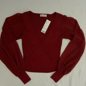 Urban Outfitters | Red Rouge Long Sleeve Knit Top | Size Medium